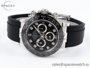 Rolex Daytona 116519 APSF 1:1 Best Edition Black Diamonds Dial on Oysterflex Rubber Strap SH4130 - Image 5