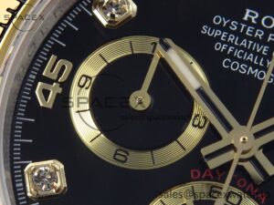 Rolex Daytona 116503 KING 1:1 Best Edition Black/YG Diamonds Dial on SS/YG Bracelet SA4130 - Image 13