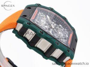 Richard Mille RM21-02 Tourbillon NTPT RMF Best Edition Skeleton Dial on Orange Rubber Strap - Image 8