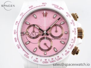 Rolex Daytona AET White Ceramic Case and Bracelet Pink Dial Noob Best Edition SA4130 - Image 2