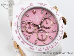 Rolex Daytona AET White Ceramic Case and Bracelet Pink Dial Noob Best Edition SA4130 - Image 3