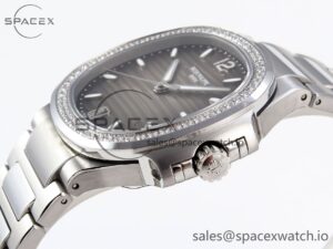 PATEK PHILIPPE NAUTILUS 7118 LADIES SS PPF 1:1 BEST EDITION BROWN DIAL DIAMONDS BEZEL ON SS BRACELET 324CS - Image 7