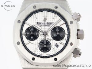 Audermars Piguet Royal Oak Chrono 26331 SS IPF 1:1 Best Edition White/Black Dial on SS Bracelet A7750 - Image 2