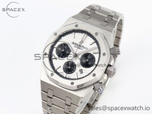 Audermars Piguet Royal Oak Chrono 26331 SS IPF 1:1 Best Edition White/Black Dial on SS Bracelet A7750 - Image 4