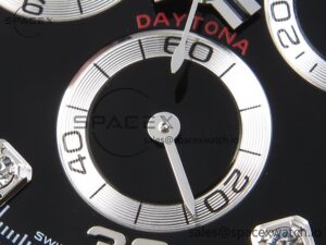 Rolex Daytona 116519 APSF 1:1 Best Edition Black Diamonds Dial on Oysterflex Rubber Strap SH4130 - Image 11