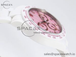 Rolex Daytona AET White Ceramic Case and Bracelet Pink Dial Noob Best Edition SA4130 - Image 8
