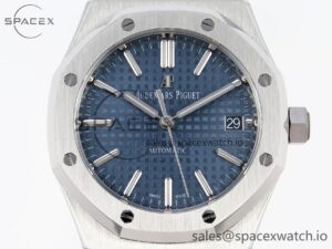 Audermars Piguet Royal Oak 37mm 15450 SS APSF 1:1 Best Edition Blue Textured Dial on SS Bracelet SA3120 Super Clone - Image 2