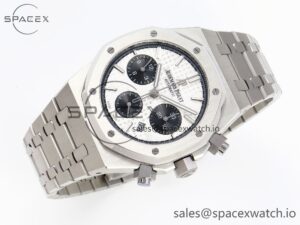 Audermars Piguet Royal Oak Chrono 26331 SS IPF 1:1 Best Edition White/Black Dial on SS Bracelet A7750 - Image 5