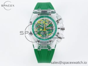 Audermars Piguet Royal Oak Offshore 44mm Transparent APF Best Edition Green Dial on Green Rubber Strap A3126