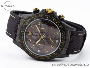 Rolex Daytona DIW Carbon/YG Case and Bezel DIWF Edition Brown Dial on Black Nylon Strap A7750 - Image 5