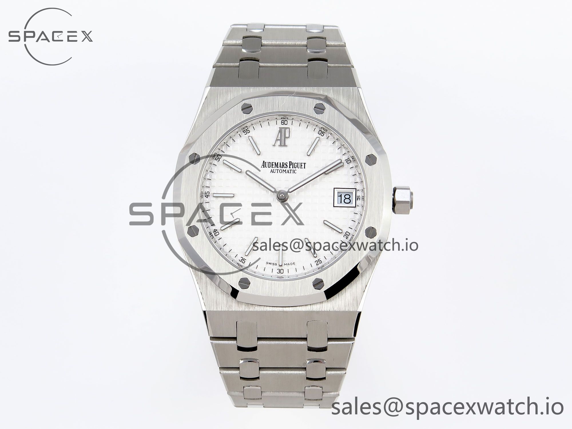 IMG_0156 Audermars Piguet Royal Oak 39mm 15202 SS IPF 1:1 Best Edition White Textured Dial on SS Bracelet A2121 - Image 1