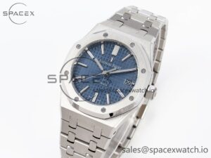 Audermars Piguet Royal Oak 37mm 15450 SS APSF 1:1 Best Edition Blue Textured Dial on SS Bracelet SA3120 Super Clone - Image 4
