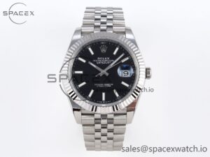 Rolex DateJust 41 126334 Fluted Bezel ARF 1:1 Best Edition 904L Steel Black Stick Dial on Jubilee Bracelet VR3235