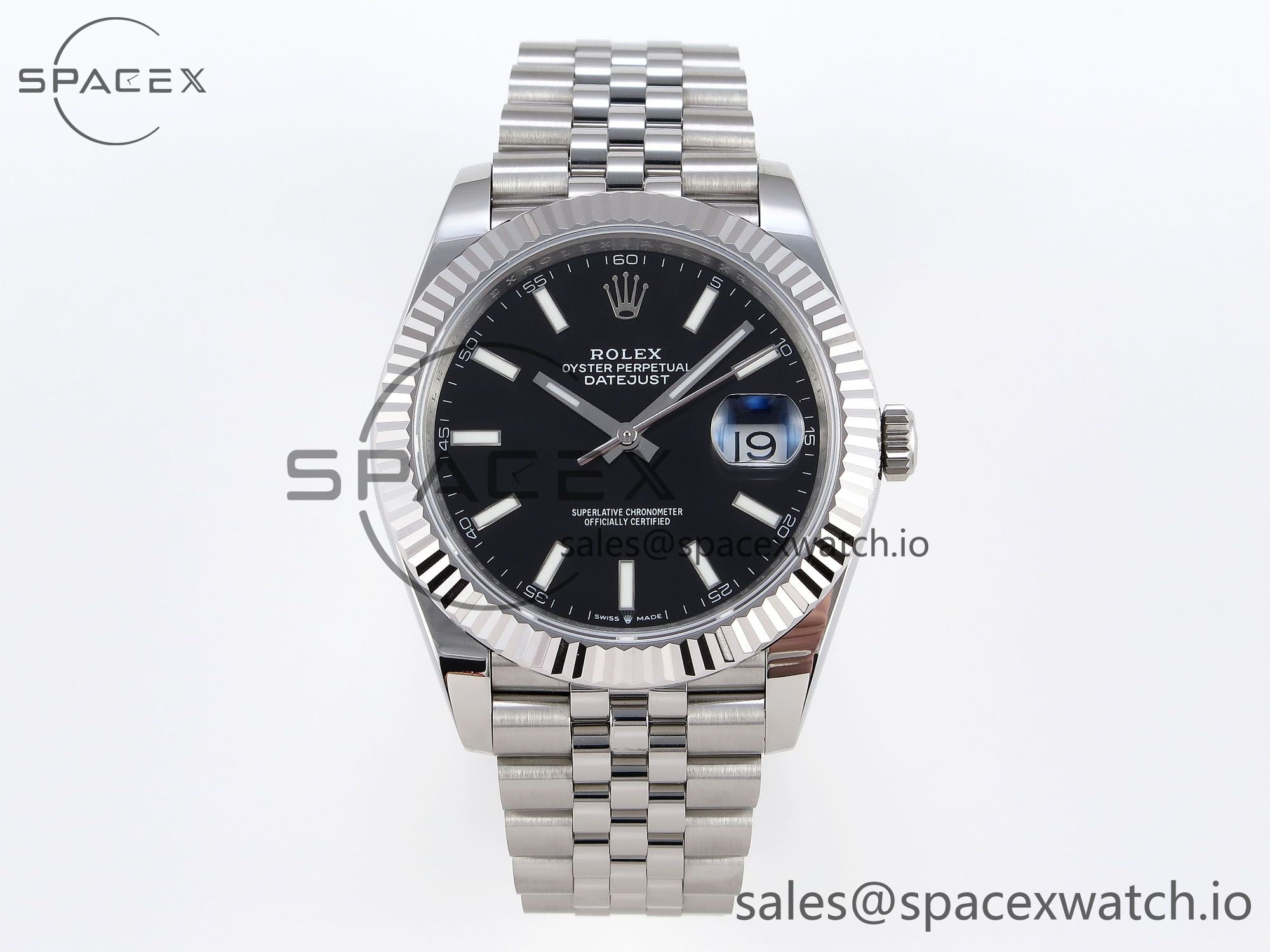 IMG_0158 Rolex DateJust 41 126334 Fluted Bezel ARF 1:1 Best Edition 904L Steel Black Stick Dial on Jubilee Bracelet VR3235 - Image 1