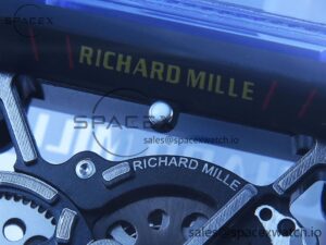 Richard Mille RM035 Blue Transparent RMF Best Edition Skeleton Dial on Blue Rubber Strap Clone RMUL2 - Image 9