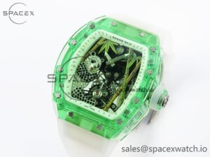 Richard Mille RM026 Green Transparent Tourbillon RM Best Edition Panda Skeleton Dial on Rubber Strap - Image 4