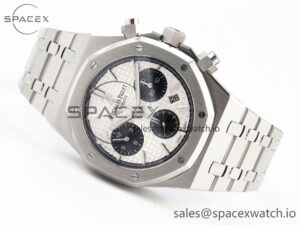 Audermars Piguet Royal Oak Chrono 26331 SS IPF 1:1 Best Edition White/Black Dial on SS Bracelet A7750 - Image 6