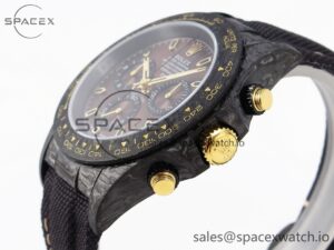 Rolex Daytona DIW Carbon/YG Case and Bezel DIWF Edition Brown Dial on Black Nylon Strap A7750 - Image 7