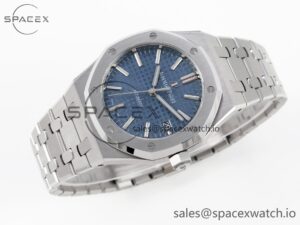 Audermars Piguet Royal Oak 37mm 15450 SS APSF 1:1 Best Edition Blue Textured Dial on SS Bracelet SA3120 Super Clone - Image 6