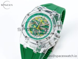 Audermars Piguet Royal Oak Offshore 44mm Transparent APF Best Edition Green Dial on Green Rubber Strap A3126 - Image 4
