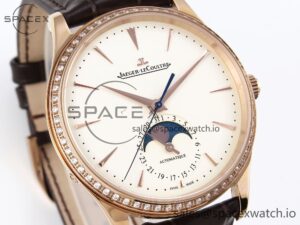 Jaeger-Lecoultre Master Ultra Thin Moon 1368420 RG ZF 1:1 Best Edition White Diamond Dial on Brown Leather Strap SA925 Super Clone V2 - Image 3