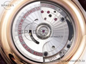 Omega De Ville Date RG MKF 1:1 Best Edition White Textured Dial Roman Marker on Brown Leather Strap A8800 - Image 16