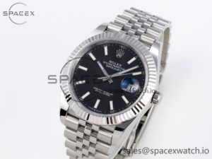 Rolex DateJust 41 126334 Fluted Bezel ARF 1:1 Best Edition 904L Steel Black Stick Dial on Jubilee Bracelet VR3235 - Image 4