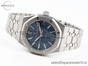 Audermars Piguet Royal Oak 37mm 15450 SS APSF 1:1 Best Edition Blue Textured Dial on SS Bracelet SA3120 Super Clone - Image 5