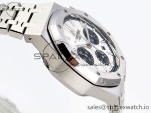 Audermars Piguet Royal Oak Chrono 26331 SS IPF 1:1 Best Edition White/Black Dial on SS Bracelet A7750 - Image 8
