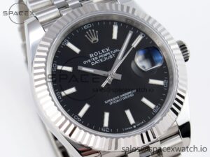 Rolex DateJust 41 126334 Fluted Bezel ARF 1:1 Best Edition 904L Steel Black Stick Dial on Jubilee Bracelet VR3235 - Image 3