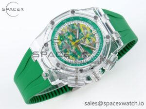 Audermars Piguet Royal Oak Offshore 44mm Transparent APF Best Edition Green Dial on Green Rubber Strap A3126 - Image 5