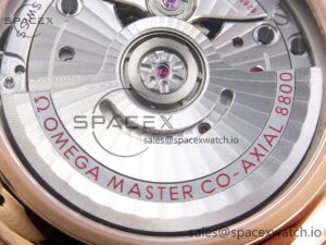 Omega De Ville Date RG MKF 1:1 Best Edition White Textured Dial Roman Marker on Brown Leather Strap A8800 - Image 17