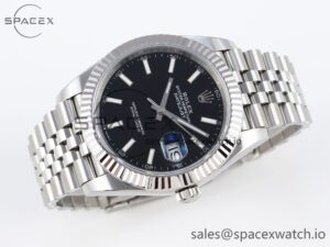 Rolex DateJust 41 126334 Fluted Bezel ARF 1:1 Best Edition 904L Steel Black Stick Dial on Jubilee Bracelet VR3235 - Image 6