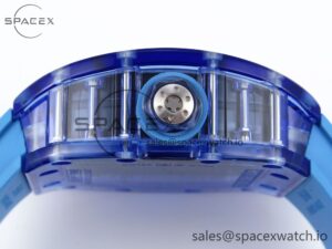 Richard Mille RM035 Blue Transparent RMF Best Edition Skeleton Dial on Blue Rubber Strap Clone RMUL2 - Image 13
