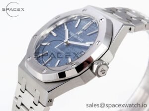 Audermars Piguet Royal Oak 37mm 15450 SS APSF 1:1 Best Edition Blue Textured Dial on SS Bracelet SA3120 Super Clone - Image 7