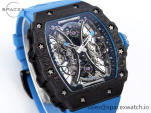 Richard Mille RM 53-01 Real Tourbillon Pablo Mac Donough 3KF Best Edition on Blue Rubber Strap - Image 3