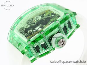 Richard Mille RM026 Green Transparent Tourbillon RM Best Edition Panda Skeleton Dial on Rubber Strap - Image 7