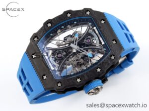 Richard Mille RM 53-01 Real Tourbillon Pablo Mac Donough 3KF Best Edition on Blue Rubber Strap - Image 6