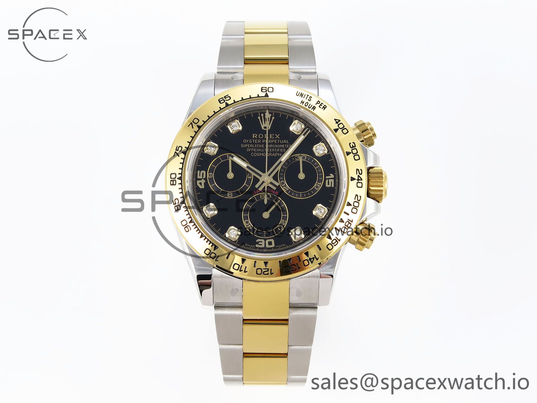 IMG_0164 Rolex Daytona 116503 KING 1:1 Best Edition Black Diamonds Dial on SS/YG Bracelet SA4130 - Image 1