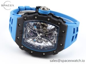 Richard Mille RM 53-01 Real Tourbillon Pablo Mac Donough 3KF Best Edition on Blue Rubber Strap - Image 5