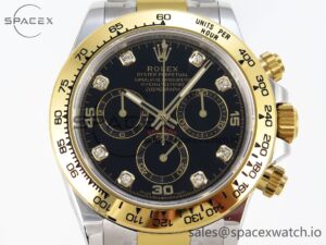Rolex Daytona 116503 KING 1:1 Best Edition Black Diamonds Dial on SS/YG Bracelet SA4130 - Image 2