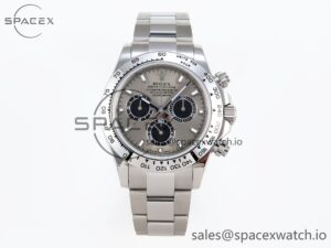 Rolex Daytona 116509 SS OMF Best Edition Gray/Black Dial on SS Bracelet A7750 (Slim Movement)