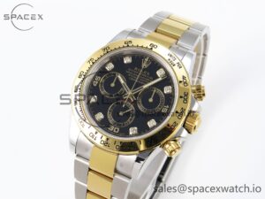 Rolex Daytona 116503 KING 1:1 Best Edition Black Diamonds Dial on SS/YG Bracelet SA4130 - Image 4