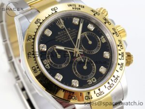 Rolex Daytona 116503 KING 1:1 Best Edition Black Diamonds Dial on SS/YG Bracelet SA4130 - Image 3