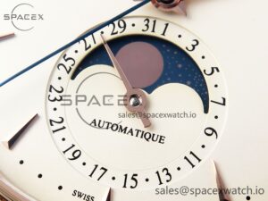 Jaeger-Lecoultre Master Ultra Thin Moon 1368420 RG ZF 1:1 Best Edition White Diamond Dial on Brown Leather Strap SA925 Super Clone V2 - Image 10