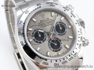 Rolex Daytona 116509 SS OMF Best Edition Gray/Black Dial on SS Bracelet A7750 (Slim Movement) - Image 3