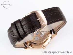 Jaeger-Lecoultre Master Ultra Thin Moon 1368420 RG ZF 1:1 Best Edition White Dial on Brown Leather Strap SA925 Super Clone V2 - Image 14