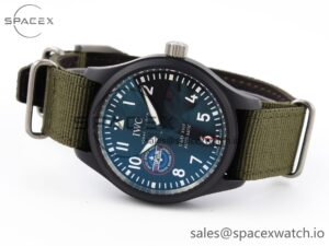 Iwc Mark XVIII Top Gun "SFTI" Black Ceramic IW324712 ZF 1:1 Best Edition on Green Nylon Strap A32111 - Image 5