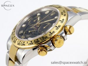 Rolex Daytona 116503 KING 1:1 Best Edition Black Diamonds Dial on SS/YG Bracelet SA4130 - Image 7