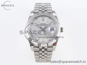 Rolex DateJust 41 126334 Fluted Bezel ARF 1:1 Best Edition 904L Steel Silver Stick Dial on Jubilee Bracelet VR3235